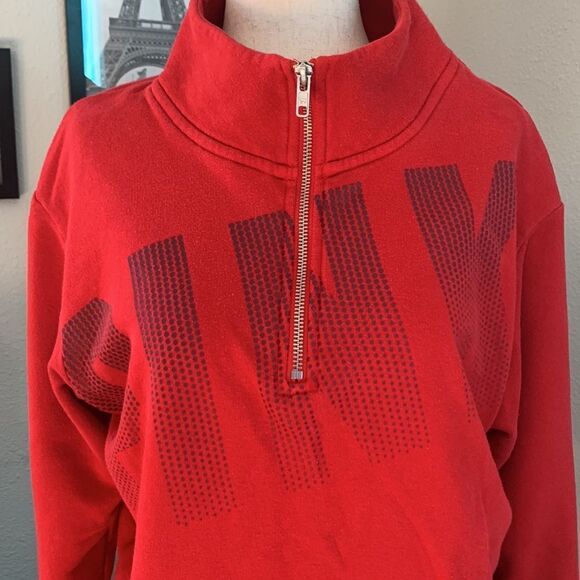 PINK red sweater zip collar sz medium - Picture 1 of 8